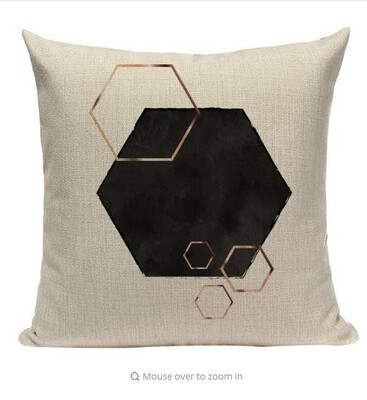 

Geometric Black Blue Cushion Cove Textile Hill Gold Dero Throw Pillows Covers 45Cmx45Cm Square Sofa Bed 3D Throw Pillow Cover