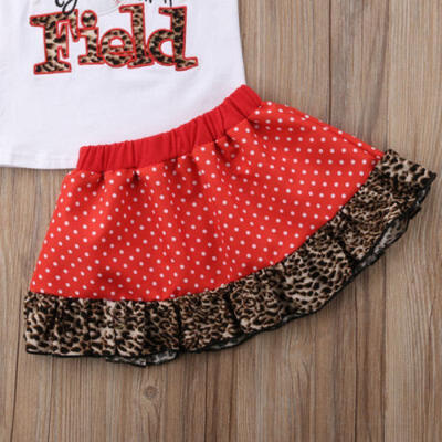 

Toddler Baby Kids Girls Dress Vest Tops T-Shirt Floral Skirt Outfits Set Clothes