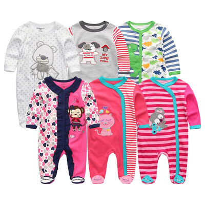 

6PCS Cartoon Unisex Baby Girl Clothes Cotton Jumpsuit Baby Rompers Babywear Newborn Baby Boy Clothes Bebe Girls Clothing Sets