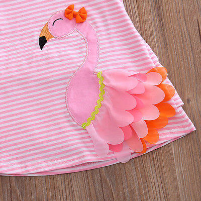 

0-4Y 3D Summer Pink Princess Baby Girls Swan Sleeveless Party Wedding Dresses