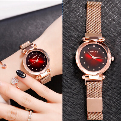 

Women Fashion Casual Starry Night Watch Lady Simple Alloy Mesh Band Quartz Wrist Watch