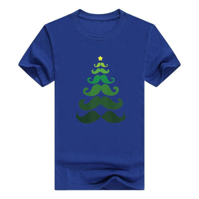 

Christmas Raglan Mustache Tree Holiday Sleeve Mens T-Shirt