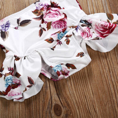 

Toddler Girls Kids Floral Strap Bikini Swimwear Bathing Swimsuit Costume 1-6Y