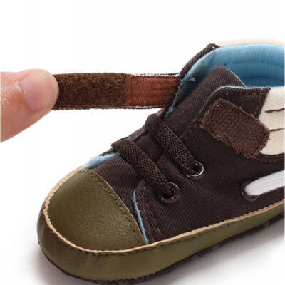 

UK Kids Toddler Newborn Baby Boy Soft Sole Canvas Pram Shoes Trainer 0-18 Months