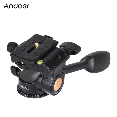 

Andoer Q08 Video Tripod Ball Head 3-way Fluid Head Rocker Arm with Quick Release Plate for DSLR Camera Tripod Monopod