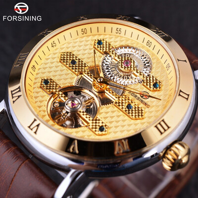 

Forsining Tourbillion Obscure Designer Leather Strap Mens Watch Top Brand Luxury Mechanical Automatic Watch Waterproof Clock Men