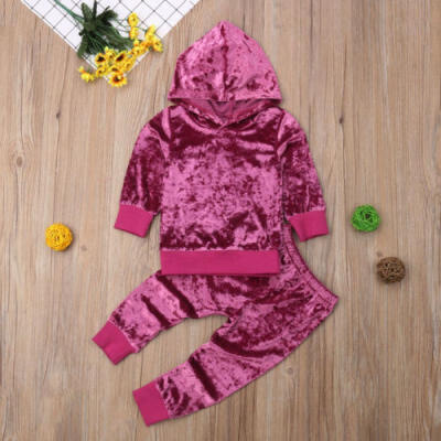 

2PCS Baby Boy Girl Warm Sweater HoodiesPants Outfits Toddler Clothes Tracksuit