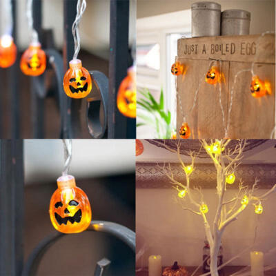 

US 66 ft Length 20 LED Halloween Fairy Lights Decorations Pumpkins Bats Ghosts