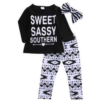 

Toddler Baby Girls Outfits Clothes T-shirt Tops Dress Long Pant Outfit Set 1-6Y