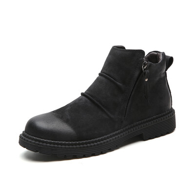 

Mens Shoes Fashion Boots Casual Walking Shoes Slip Resistant Genuine Leather Martin Shoes Keep Warm Winter Boot