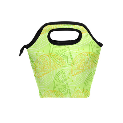 

Lunch Tote Bag Orange Juice Travel Picnic Insulated Lunch Handbags Portable Zipper Lunch Bag Box