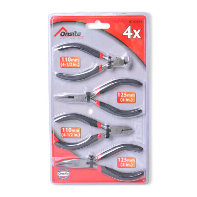 

Tactix 700194 Onsite Series 4 Piece Dip Handle Mini Pliers Set Household Hardware Tools Needle Pliers Set