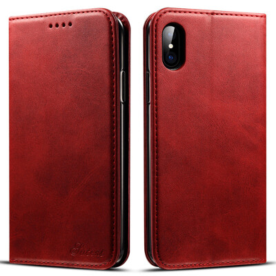 

New iPhoneXS Max Leather Case Mobile Shell Apple Case Card Clamshell Phone Case