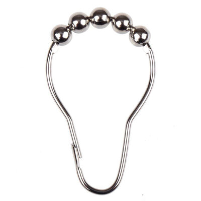 

UpperX 14 pcs x Shower Curtain Hooks Rings Roller Balls Chrome Stainless Steel Rust Free Silver Colour