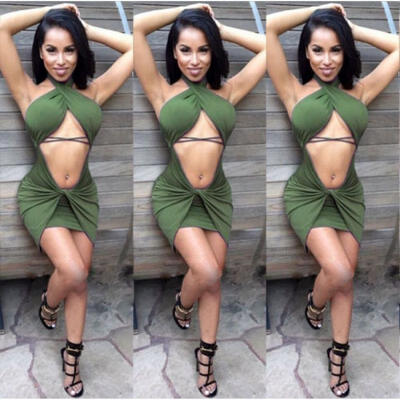 

New Sexy Women Ladies Sleeveless Bandage Bodycon Party Evening Short Mini Dress