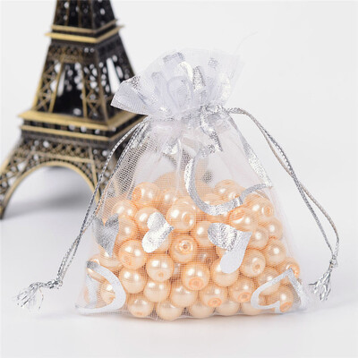 

PH PANDAHALL 100PCS 4x6 Inches LightGrey Organza Gift Bags with Drawstring