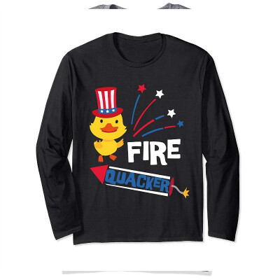 

4th Of July Firequacker Duck T-Shirt Kids Parade Patriotic