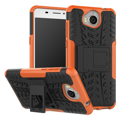 

Fivice Huawei Y5 2017 Case TPU anti-fall tire pattern back clip bracket phone case