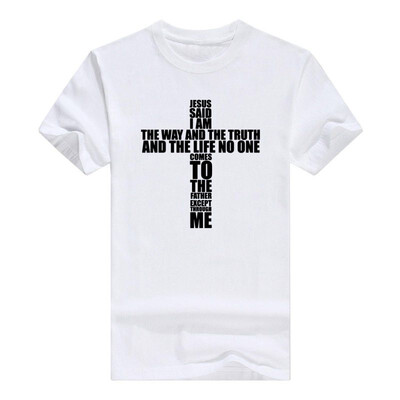 

Christian Religious Men Tshirt Jesus The Way Truth Life Cross