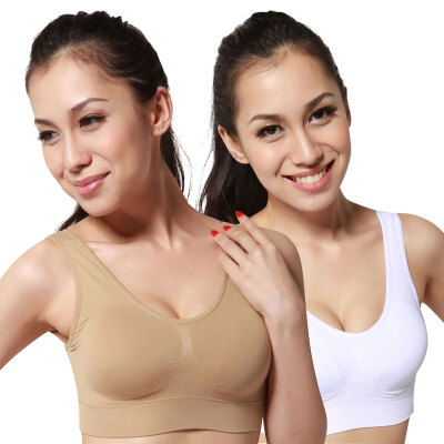 

Jingdong Supermarket Antarctic sports bra 2 pieces equipped with anti-shock running anti-emptying vest girls underwear gathered no steel bra bra yoga sleep insignificant bra black white L