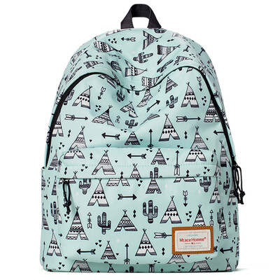 

Mr.ace Homme MR16A0239B Middle School Student's Notebook Women's Literature Small Fresh Print Backpack Waterproof Shoulder Bag Korean
