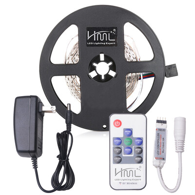 

HML 5M 24W RGB 2835 SMD 300 LED Strip Light with RF 10 Keys Remote Control