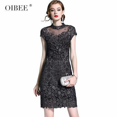 

OIBEE2018 new ladies dress summer fashion embroidered dress lace skirt