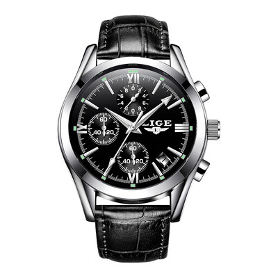 

LIGE 9839 Quartz Watch Simple Men Time Calendar Display Wristwatch Fashion Casual 3ATM Waterproof Sport Male Watches