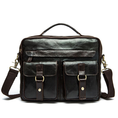

135 Inch Men Vintage Leather Messenger Shoulder Bag Business Laptop Briefcase Handbag Retro Satchel Crossbody Pack