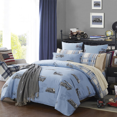 

【Jingdong Supermarket】 Meng Jie home textiles produced MEE bedding sets cotton printing four sets of cotton bed sheets queen British Star gray 1.8 m bed 220 * 240cm