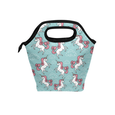 

Lunch Bag Tote Bag White Uincorn Travel Picnic Organizer Lunch Holder Handbags Lunch Bag Box for Office