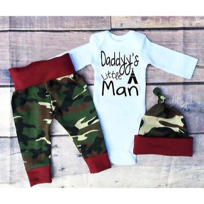 

Camouflage Baby Boys Girls Clothes Tops Romper Pants Hat Coming Home Outfits Set