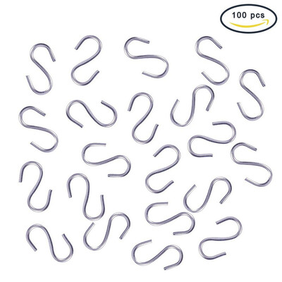 

PH PANDAHALL 1 Box 304 Stainless Steel Mini S Hooks Connectors S Hook Findings