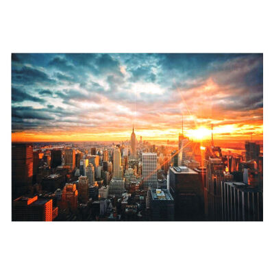 

UpperX New York City Night Cityscape Canvas Poster Home Wall Art Decoration