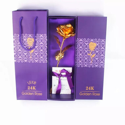 

Day Gift 24K Gold Foil Artificial Rose Flower Valentine\s Day Birthday Gift