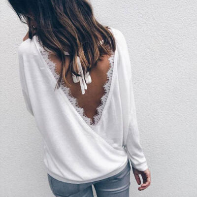 

Fashion Womens Long Sleeve Loose Blouse Casual Shirt Summer Tops T-Shirt