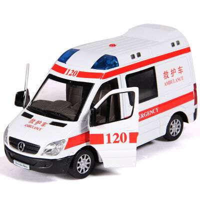 

Caipo alloy car 1:32 Mercedes-Benz ambulance ambulance simulation car model baby children's toys boys toys car with sound and light 88458NAAA