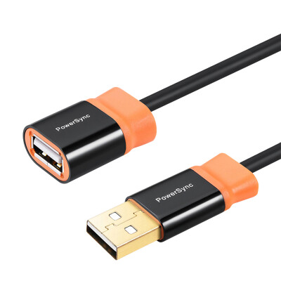 

PowerSync CUB2KCRF0010 USB20 A public TO A mother computer data extension line two-color round black with orange crown King Edition