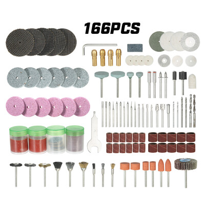 

166PCS 18" Shank Rotary Tool Accessories Set Sanding Polishing Grinding Cutting Accessory Bit for Dremel Grinder