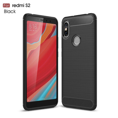 

Fivice Xiaomi Redmi S2 case Luxury brushed carbon fiber TPU soft shell