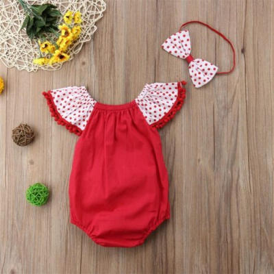 

Cute Newborn Kids Baby Girl Birthday Party Romper Jumpsuit Clothes Outfit 2PCS