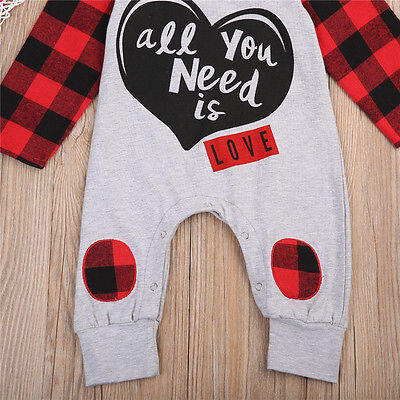 

Infant Baby Boy Girl Plaids Romper Bodysuit Jumpsuit Headband 2PCs Outfits 0-24M