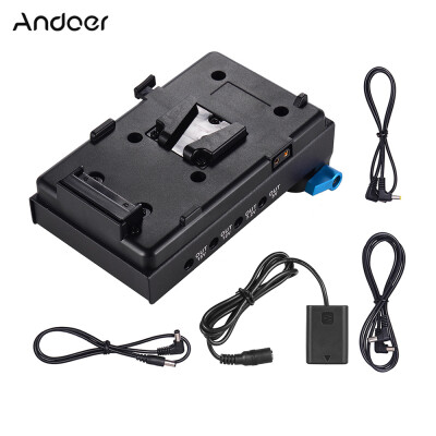 

Andoer V Mount V-lock Battery Plate Adapter with 15mm Dual Hole Rod Clamp NP-FW50 Dummy Battery Adapter for BMCC BMPCC Sony A7 A7S