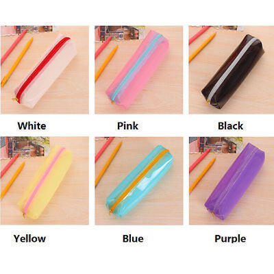 

Clear Students Plastic Pen Bag Pencil Case Travel Makeup Cosmetic Bag Stationery