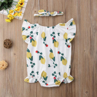 

Newborn Infant Baby Girls Floral Romper Jumpsuit Sunsuit Headband Outfits 0-24M