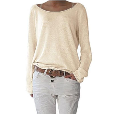 

Women Fashion Blouse Summer Casual Loose Ladies Long Sleeve Blouse Tops T-shirt