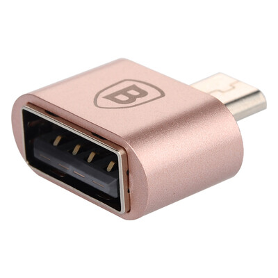 

Baseus) USB2.0 A mother to Micro USB turn adapter OTG adapter flat data cable for U disk mouse keyboard game handle rose gold