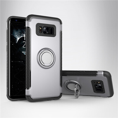 

Fivice Samsung Galaxy S8 plus case PC metal ring shell magnetic car bracket TPU phone case