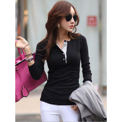 

Korean Fashion Womens Slim Chiffon Tops Long Sleeve Shirt Casual Blouse Tee Hot