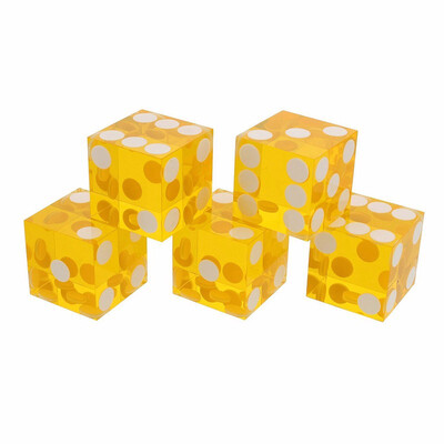 

Outdoor Set of 5 Grade AAA 19mm Casino Transparent Dice with Razor Edges